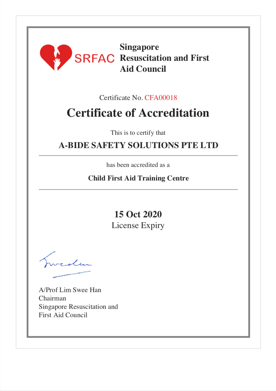 cfac acrreditation